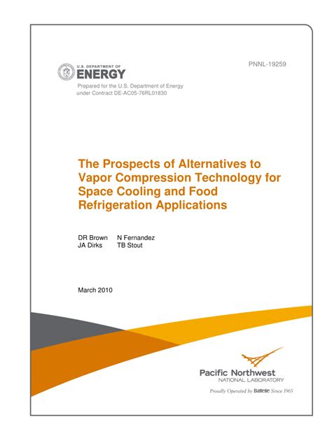 (PDF) The Prospects of Alternatives to Vapor Compression Technology for Space Cooling and Food ...