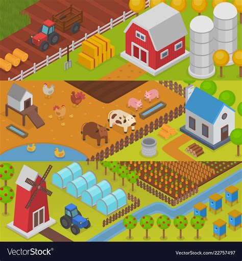 Farm agriculture landscape farming house Vector Image