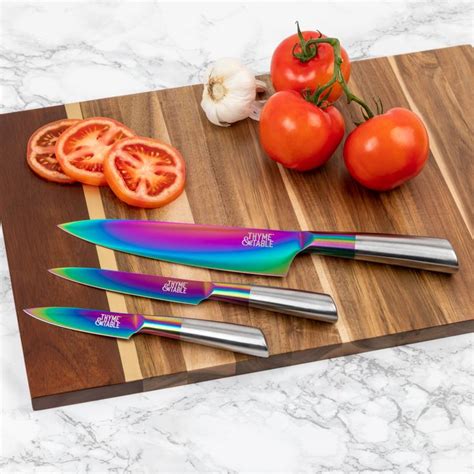 thyme & table rainbow - Google Search in 2020 | Rainbow kitchen, Rainbow knife set, Chef knife