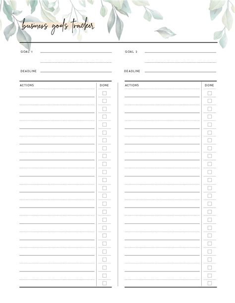 Download business goals template pdf world of printables – Artofit