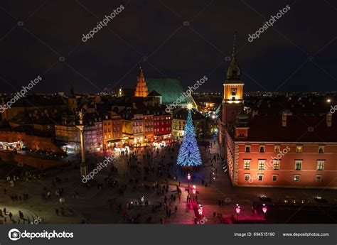 Warsaw Poland December 2023 Christmas Illuminations Warsaw Old Town ...