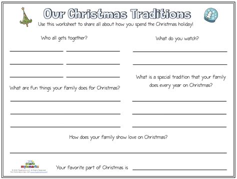 Holiday Traditions Worksheets