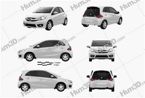 Honda Brio hatchback 2015 Blueprint Template - 3DModels.org