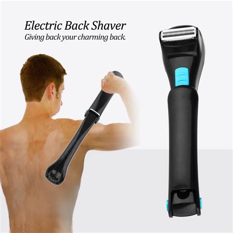 180 Degrees Electric Back Hair Shaver Battery Operated AA Back Hair Body Underarm Back Hair ...