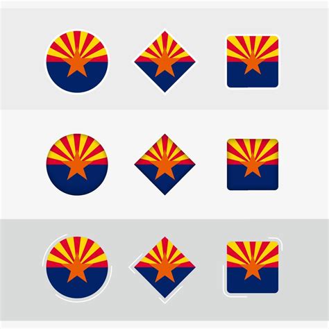 Arizona flag icons set, vector flag of Arizona. 22969863 Vector Art at Vecteezy