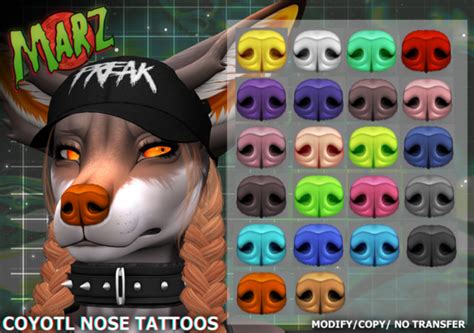 Second Life Marketplace - MARZ, Coyotl Nose Tattoos