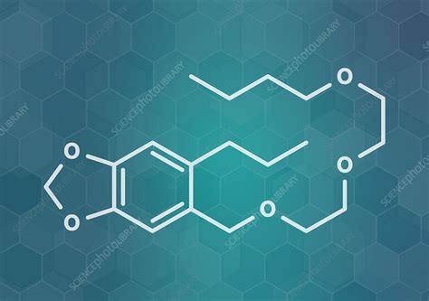 Piperonyl butoxide pesticide synergist molecule - Stock Image - F030/0019 - Science Photo Library