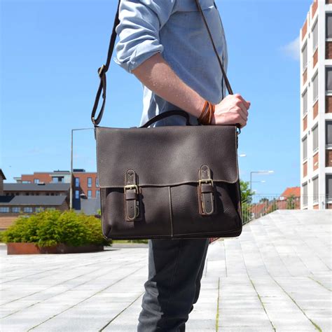 Dark Brown Student Leather Bag | In stock! | Delton Bags