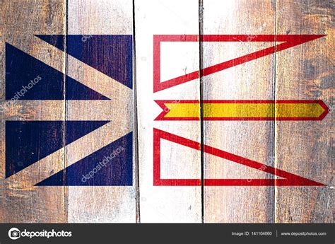 Vintage Newfoundland and labrador flag on grunge wooden panel — Stock ...