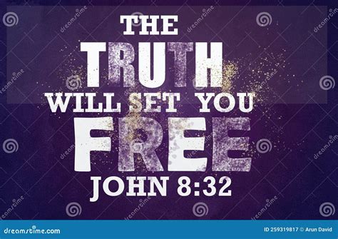 English Bible Verses " the Truth Will Set You Free John 8 32 Stock Illustration - Illustration ...