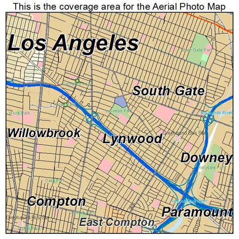 Aerial Photography Map of Lynwood, CA California