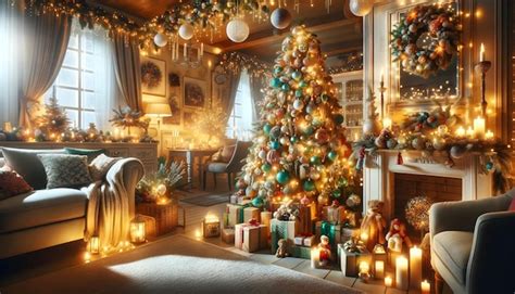 Premium AI Image | Boxing Day Home Festive Decor Christmas lights and ...