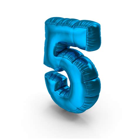 Foil Balloon Number 5 Blue 3D Object 2296977627 | Shutterstock