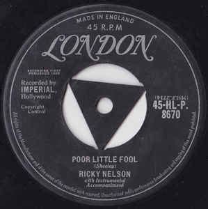 Ricky Nelson - Poor Little Fool (1958, Vinyl) | Discogs