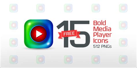 15 Free Bold Media Player Icons (PNGs & Vector File)