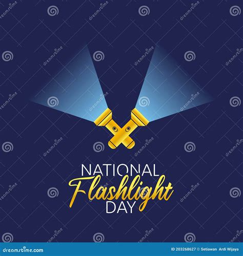 Vector Graphic of National Flashlight Day Stock Vector - Illustration of national, celebration ...