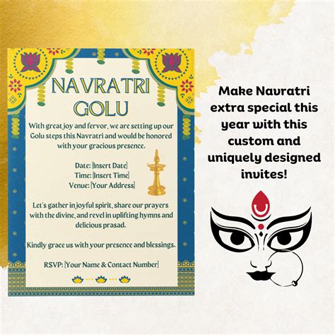 Customizable Navratri Golu Invitation Digital Navratri Invite, Unique Canva Editable Design for ...