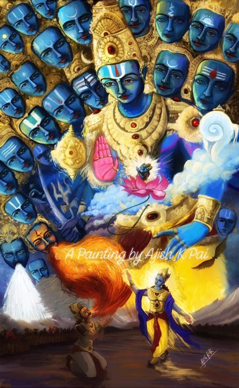 Vishwaroopam | Hindu art, God illustrations, Krishna painting