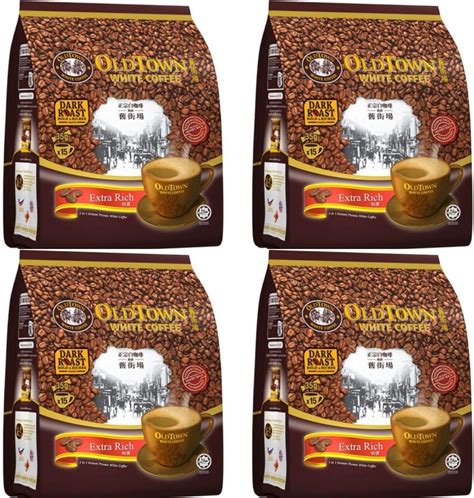 Amazon.com: Old Town White Coffee 3 in 1 Extra Rich Flavor Dark Roast (4 pack x 15 sachets ...