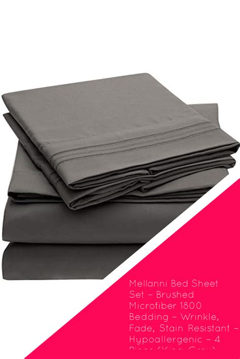Mellanni Bed Sheet Set – Brushed Microfiber 1800 Bedding – Wrinkle, Fade, Stain Resistant ...