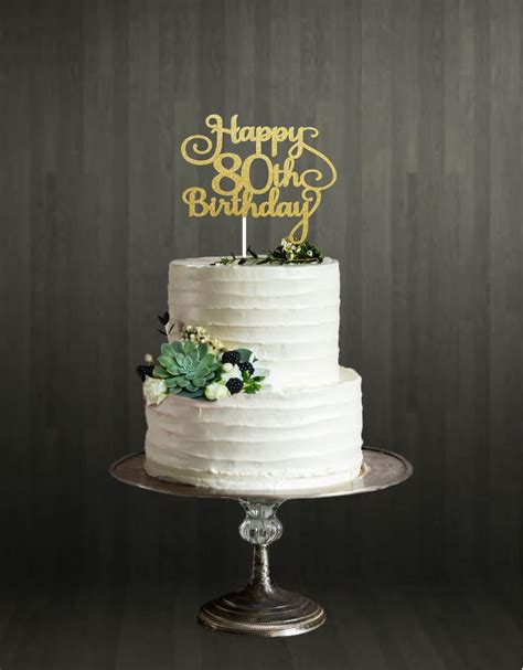 Happy 80th Birthday Cake Topper | Cake Topper | Cake Art Creations