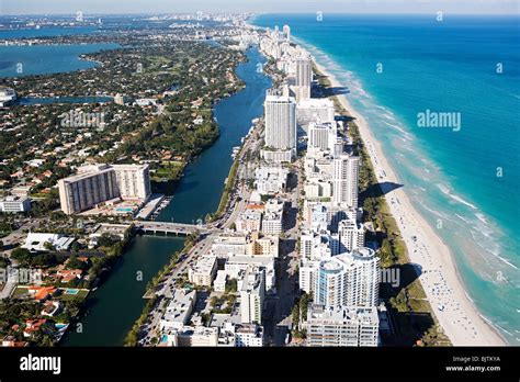 Aerial view of miami beach Stock Photo - Alamy