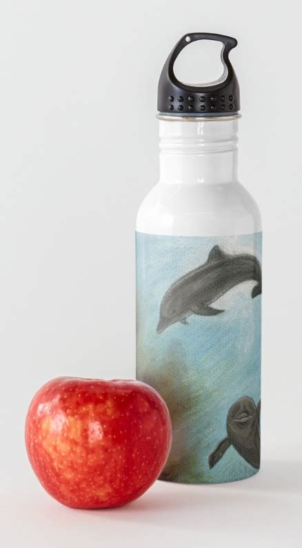 'Dolphins underwater' Water Bottle by savousepate | Dolphin painting ...