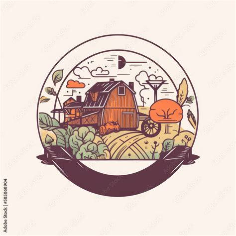 Food from farm to table concept logo - Generative AI Stock Illustration ...