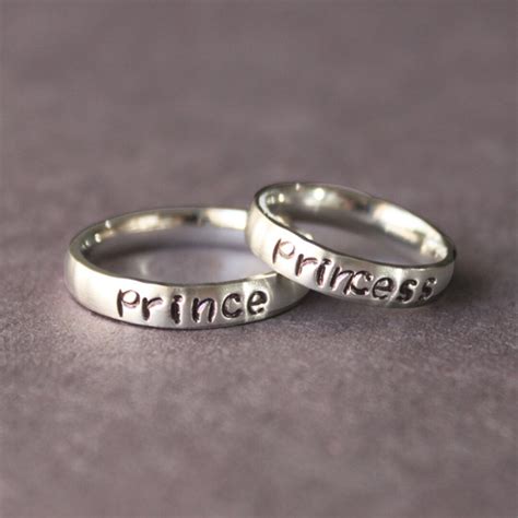 Prince and Princess Ring Set, His and Her Rings, Boyfriend and Girlfriend Anniversary Gift ...