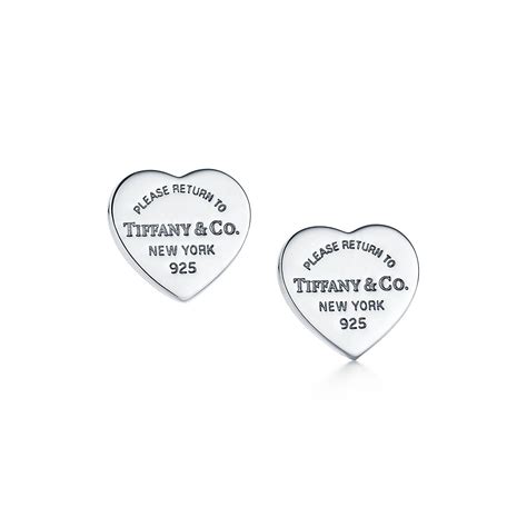 Return to Tiffany® Heart Tag Stud Earrings in Silver, Mini | Tiffany ...