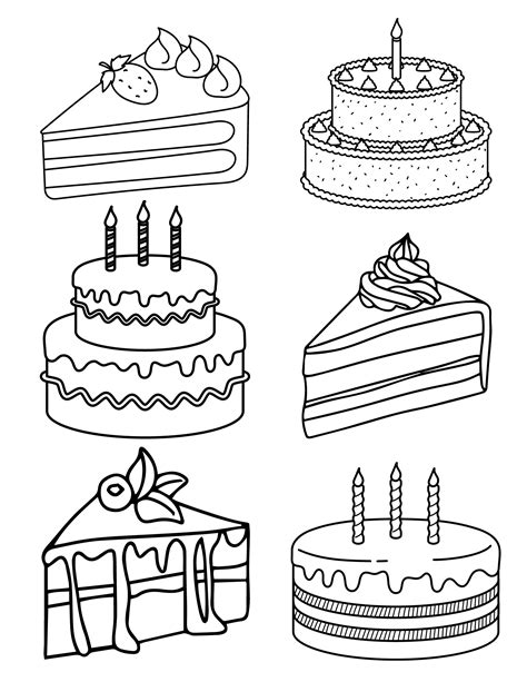 Coloring Pages Of Fancy Cakes