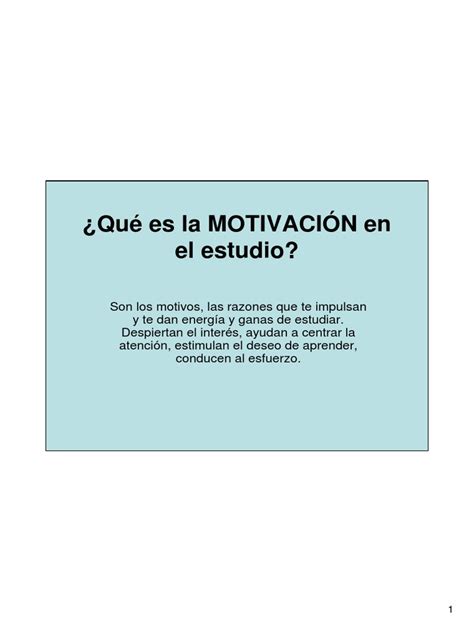 Qué Es La MOTIVACIÓN en El Estudio | PDF | Motivación | Motivacional