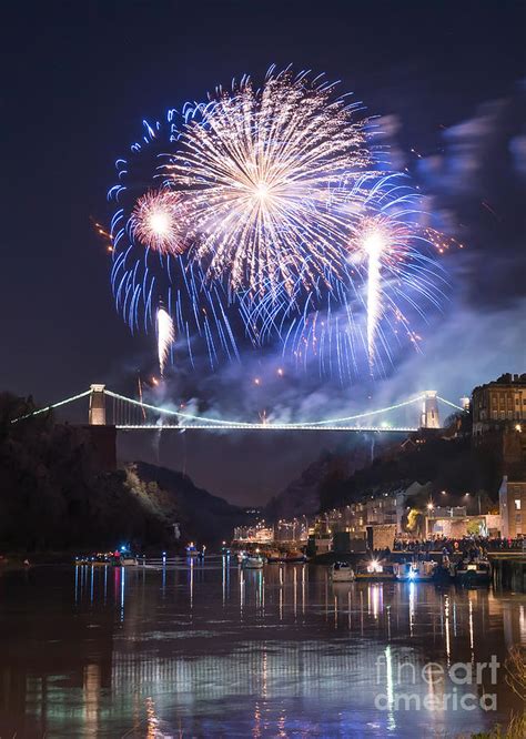 Clifton Suspension Bridge fireworks Photograph by Colin Rayner - Pixels