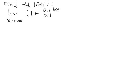 What is the limit as x approaches infinity of (1+a/x)^(bx)? | Socratic