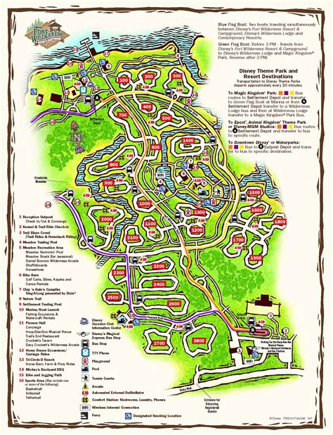 Disney Resorts -- Fort Wilderness Resort & Campground map | Fort wilderness disney, Disney world ...