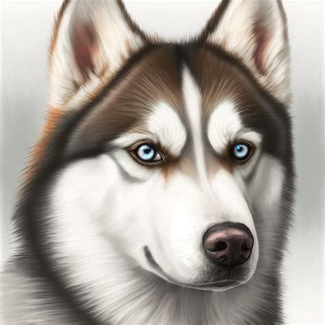 Premium Photo | A close up of a husky dog with blue eyes and a white background generative ai