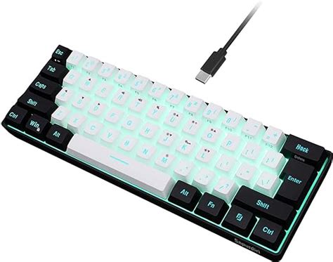 Snpurdiri K60 60% Gaming Keyboard, 61 Keys Multi Color RGB Illuminated ...