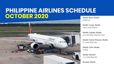 PHILIPPINE AIRLINES: Schedule of Operational Flights for OCTOBER 2020 ...