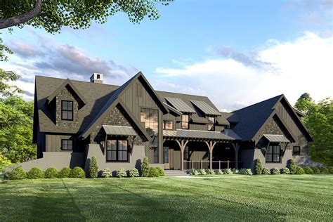 Exclusive 5-Bed Modern Farmhouse Plan with Unique Angled Garage - 275006CMM | Architectural ...