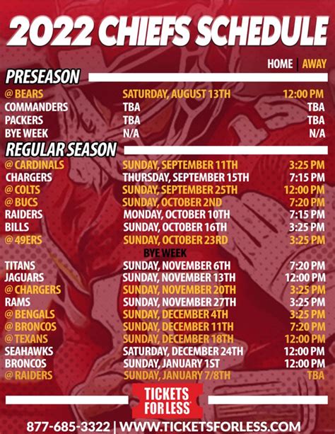 Chiefs Printable Schedule - Kansas City Chiefs Schedule in 2022 ...