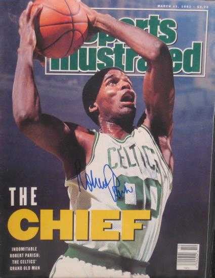 Robert Parish autographed Sports Illustrated Magazine (Boston Celtics)