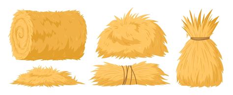 Premium Vector | Cartoon agricultural haycocks Bale of hay rural ...