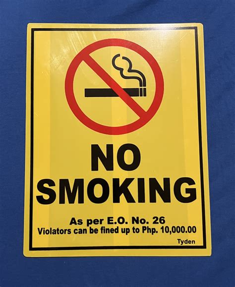 A-Mart High Impact Plastic Signage 8.5 x11 inches No Smoking Sign Not ...