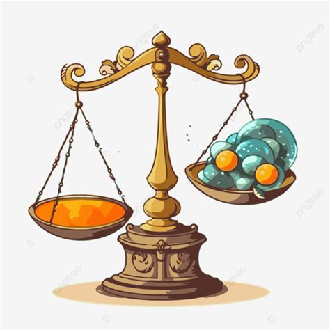 Balanced Scale Clipart Cartoon Balance Scale Scales With Small Orange And Yellow Balls Vector ...