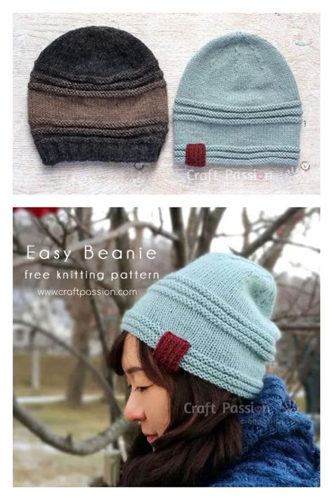 5 Easy Beanie Free Knitting Pattern | Beanie knitting patterns free ...