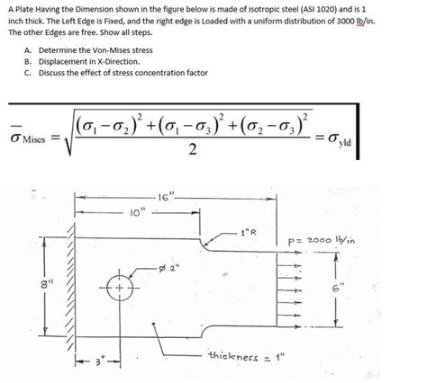 Solved Help Determining Solution. Using Von-Mises stress | Chegg.com