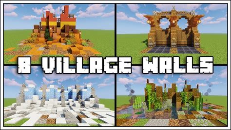 8 Awesome Village Wall Designs For Minecraft 1.14 - YouTube