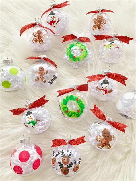 Teacher Gifts: DIY Christmas Hand-Painted Clear Plastic Ornaments