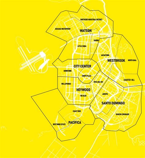 The World of Cyberpunk 2077: Official Map [Minimal Districts View]. : PS5