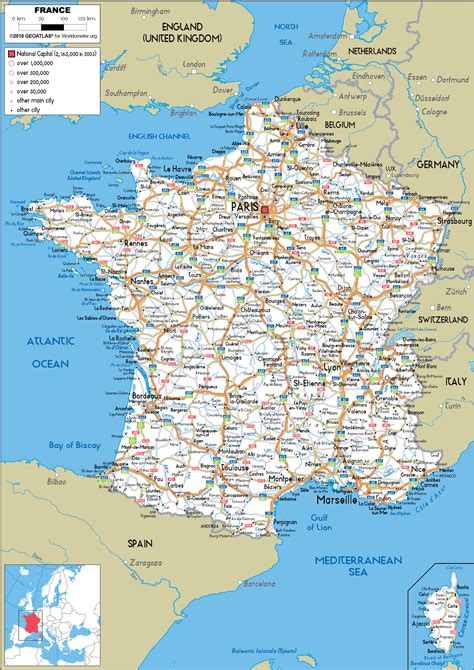 Downloadable Road Map Of France - United States Map